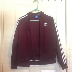 maroon adidas zip-up 🤩🖤